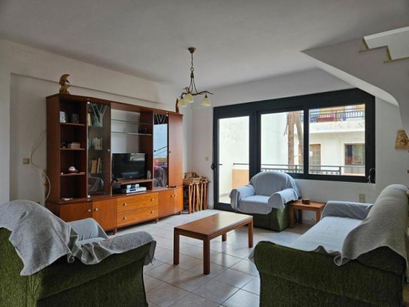 Koutouloufari Kreta, Koutouloufari: Haus im Dorfzentrum mit großer Dachterrasse mit herrlichem Blick auf Hersonissos und das Meer zu Haus